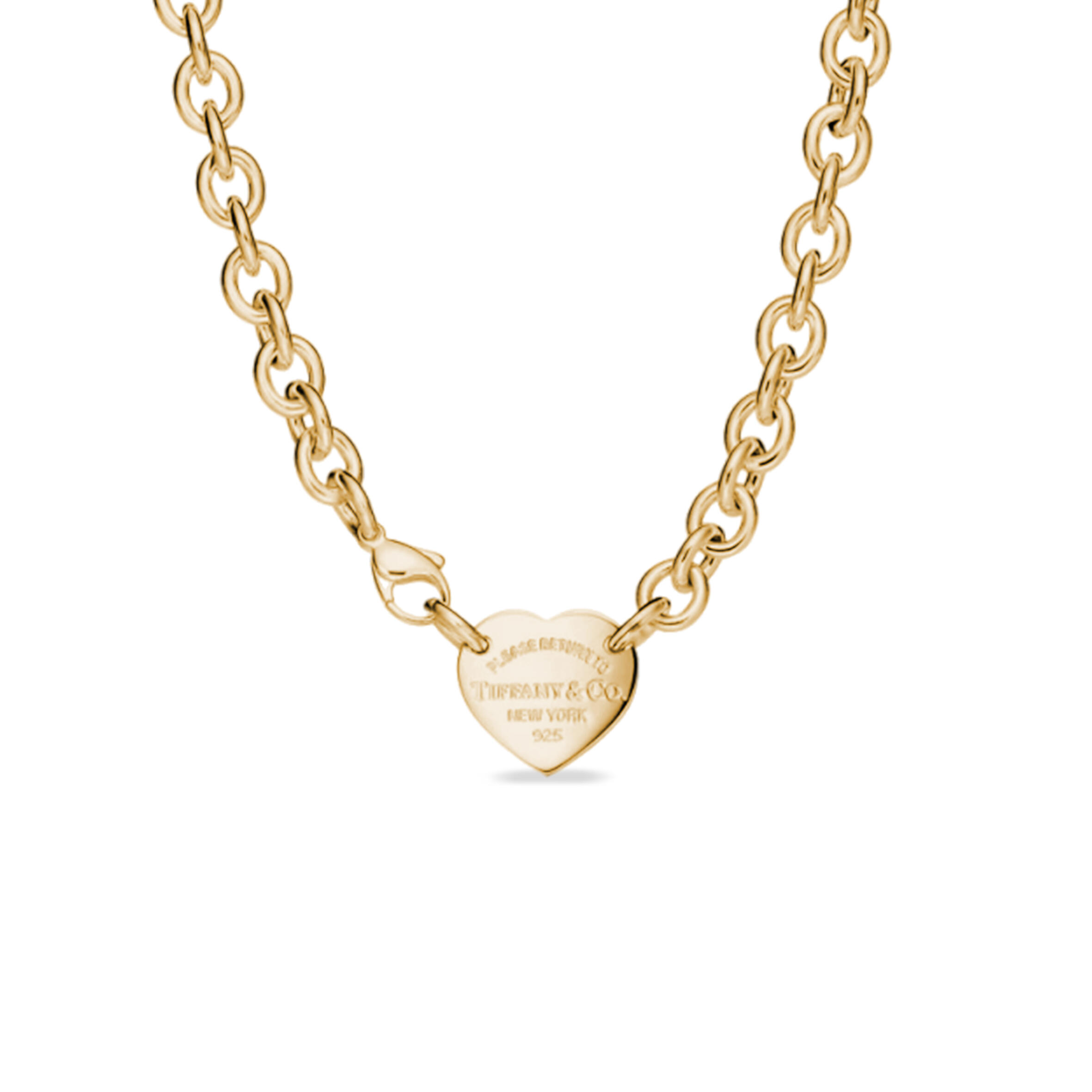 TIFFANY HEART TAG CHAIN LINK CHOKER 